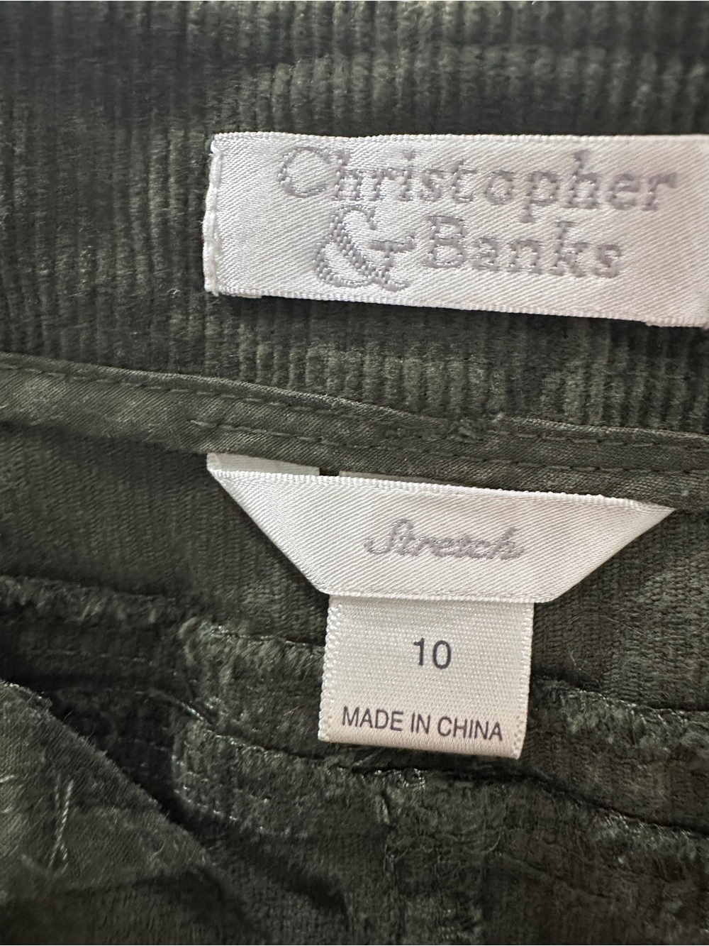 Christopher & Banks Olive Corduroy Midi Skirt - Picture 6 of 7